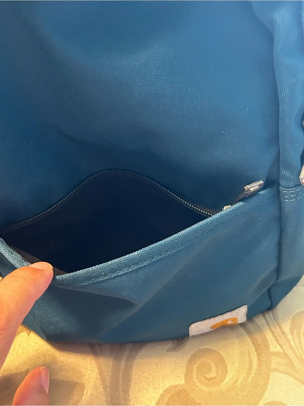 Carhartt Mini Backpack Teal Blue Water-Repellent  Zipper Pouch Adjustable Straps